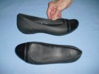 Crocs Women’s Ballet Flats Shiny Cap Toe Black Slip-on Shoes US Size 9   12300 — photo 1