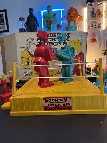 Vintage 1966 ROCK 'EM SOCK 'EM ROBOTS by MARX with Original Box /manual