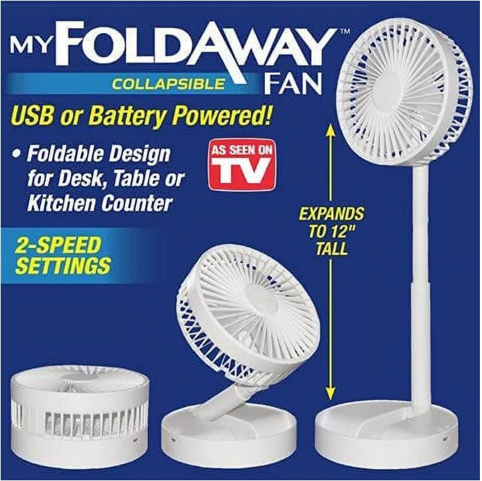 Ventilador Plegable Emson My Ventilador Portátil Alimentado por USB BLANCO ¡Nuevo en Caja! Foto 2 de 4