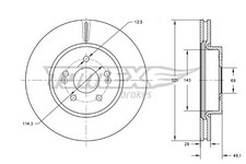 2x Bremsscheibe TOMEX Brakes TX 73-32 für HYUNDAI SANTA FÉ 2 CM SUV ix55 CRDi XM