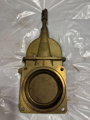 6'' mz brass valve new, four bolt flange style