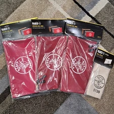 (3x) Klein Tools 4-Pack Tool Zipper Pouches - Brown/Black/Gray/Red (5141) + 5139