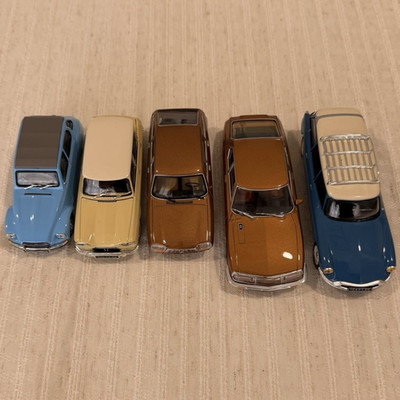 (5) Altaya 1:43 Diecast Car Lot - Citroën Dyane 6 DS19 - Blue Tan Brown - No Box
