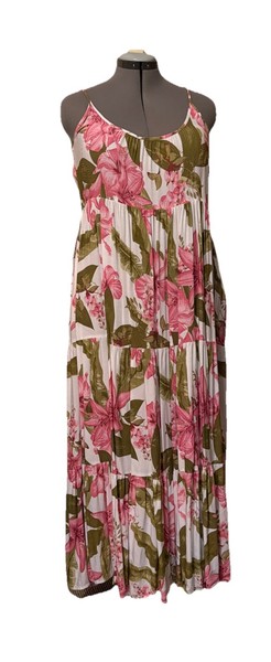 Pink, Green And White Floral Sundress