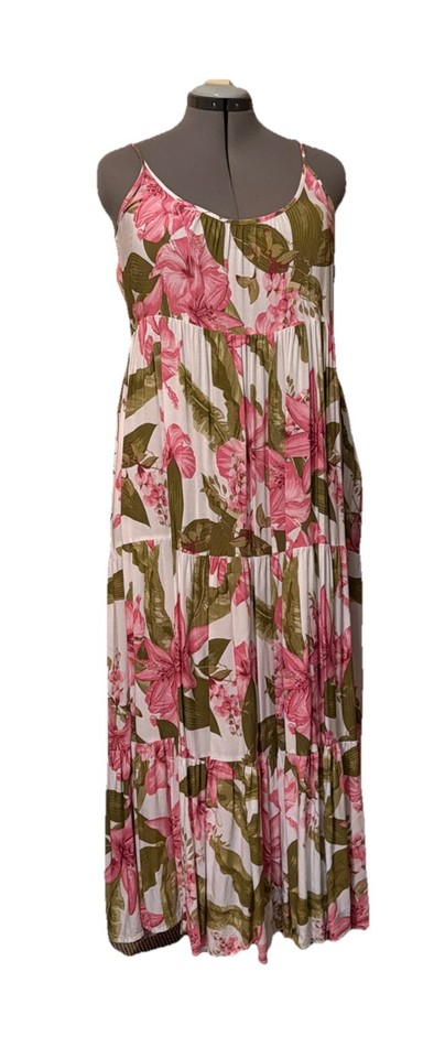 Pink, Green And White Floral Sundress