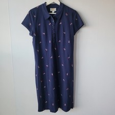 Talbots women's Embroidered Flamingo Polo Dress size S short sleeve Pullover