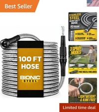 Rust-Proof 100 Ft Metal Hose with High-Pressure Flow Puncture-Resistant Shell