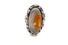 Vintage Sterling Silver 925 Agate Ring Size 8.5