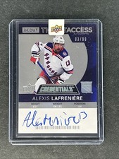 2020-21 Credentials - Alexis Lafreniere - Rookie Debut Ticket Auto 28/99