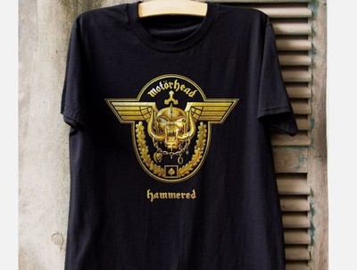 MOTORHEAD Hammered Album Logo Graphic Black Unisex T-shirt S-5XL