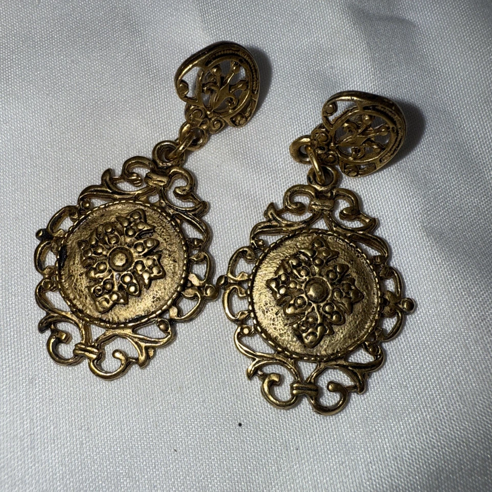 2 pares de pendientes perforados retro esmaltados tono dorado moda divertidos PreO buenos 1 Berebi Foto 4 de 4
