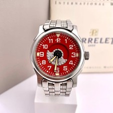 Autentico Orologio Automatico Uomo Perrelet A193 Quadrante Rosso Acciaio Inox 36mm