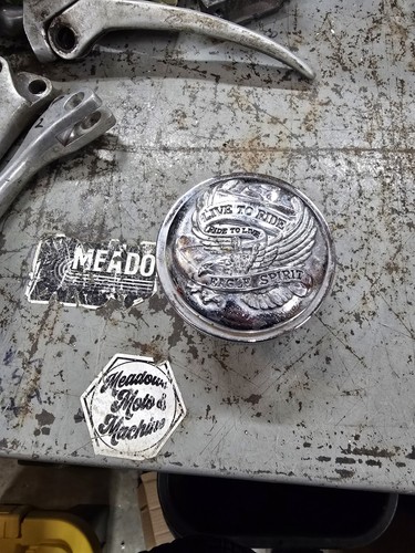 Zel Live To Ride Gas Cap - Chrome - Screw Style Sportster Vintage Evo Chopper
