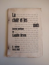 La chair et les mots - Journal poétique de Camille Bryen - édition originale
