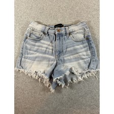 Kendall Kylie The Drifter High Rise Cut Off Denim Shorts Light Wash 1/25 809