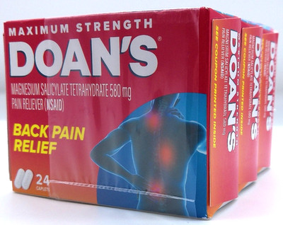 3Pk- Doan's Back Pain Relief, 72 Total Caplets, Exp. 8/28