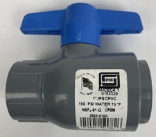 Spears 2622-010C 1" CPVC Ball Valve 150psi Slip Socket x Slip Socket Made in USA