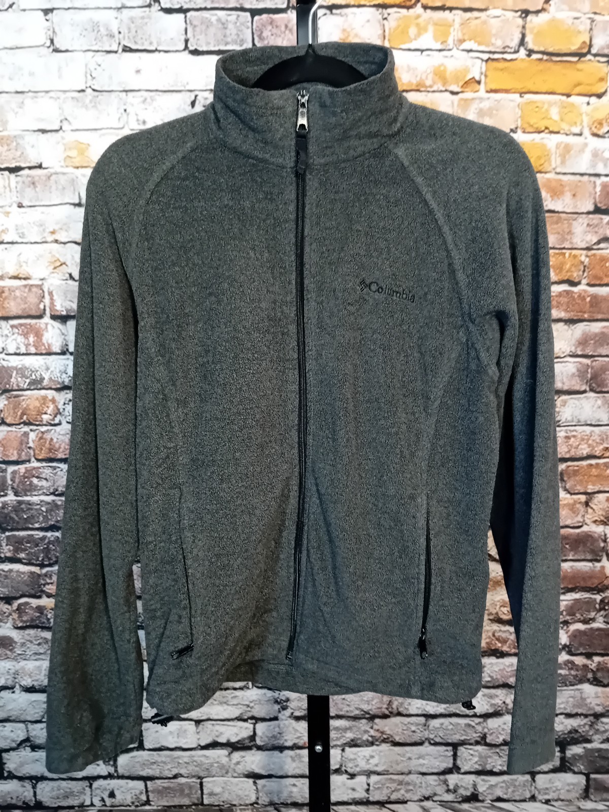 Columbia Sweater Womens Small Fleece Gray Full Zip Sweatshirt Jacket Polyester