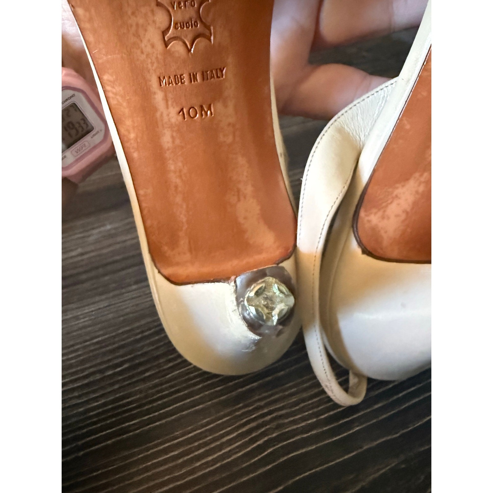 Vintage Jarolini Leather Patchwork Slingback Heel… - image 4