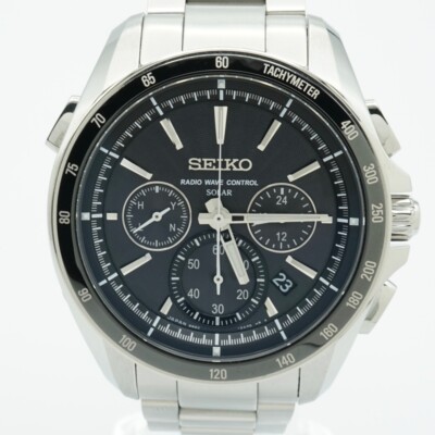 Seiko Brightz 8B82-0AN0 Radio wave control Titanium Black Slv