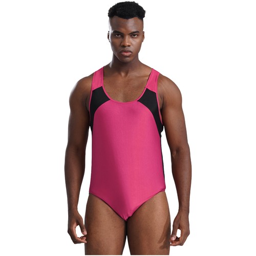 Men Leotard Athletic Bodysuit Fitness Singlet One Piece Shapewear Base Swimsuit - Picture 56 of 69
