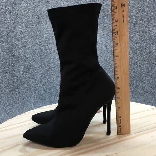 Boohoo Ankle Boots Womens 6 Black Pointed Toe Stilleto Heels Casual Comfort - Picture 8 of 14