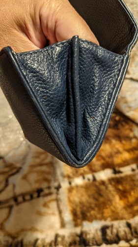 MICHAEL KORS FULTON SCHULTERHANDTASCHE MARINEBLAU LEDER GOLD HARDWARE UND GELDBÖRSE - Bild 22 von 24