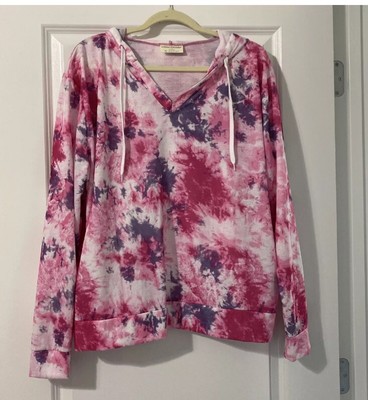 Bobbie Brooks Woman's Multicolor Tie Dye Pullover Hoodie Size XL NWT