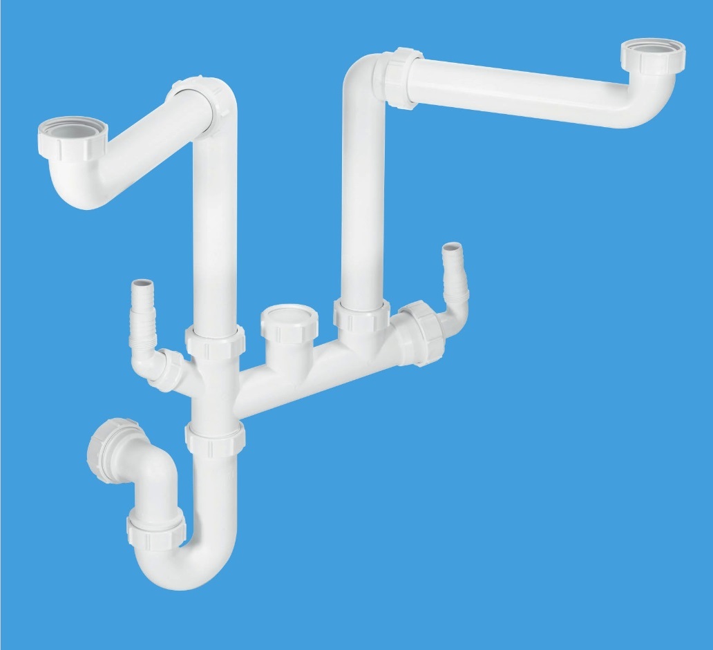 McAlpine 1.5"" Kitchen sink Double Bowl waste Kit SSK2