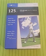 Nexxtech Premium Photo Paper 125 Sheets 4x6 Gloss Glossy 4" x 6" NEW! 