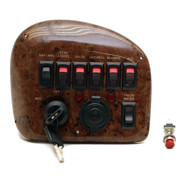 Tracker Boat Switch Panel | 6 5/8 x 5 Inch W/ Ignition
