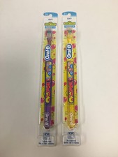  2  Super Rare Oral B Elmo Sesame Street Soft ToothBrush Purple  Yellow