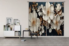 3D White Stamens K2286 Window Photo Curtain Printing Fabric Panda 2023