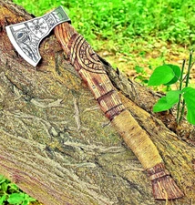 CUSTOM HAND MADE FORGE CARBON STEEL  HATCHET AXE TOMAHAWK VIKING 2714