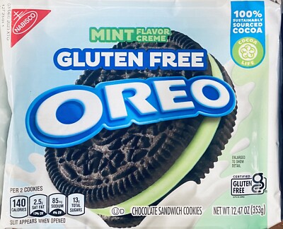NABISCO OREO GLUTEN FREE MINT Chocolate Sandwich Cookies 12.47 oz