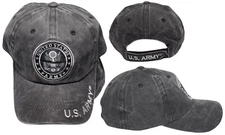 United States U.S. Army Emblem Grey Gray Cotton Embroidered Cap Hat - Licensed