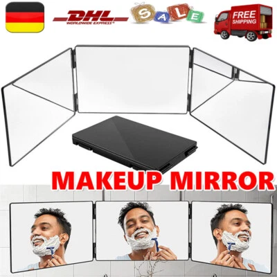 MARKENLOS 360 Grad Spiegel 3 Wege Spiegel mit Haken Klappspiegel Kosmetikspiegel Rasiere