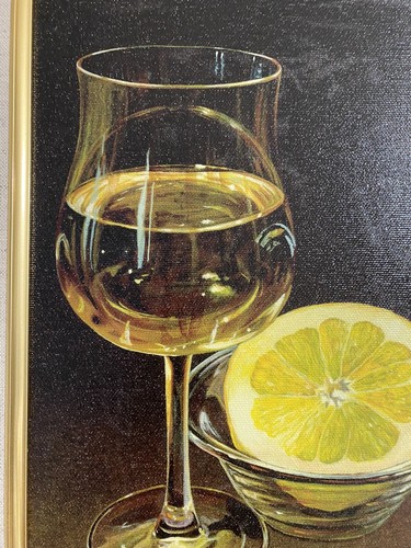 Pair E. Denis Giclee Prints Wine Glass Grapes & Lemon Slice COA 61/199 & 70/199 - Bild 6 von 24