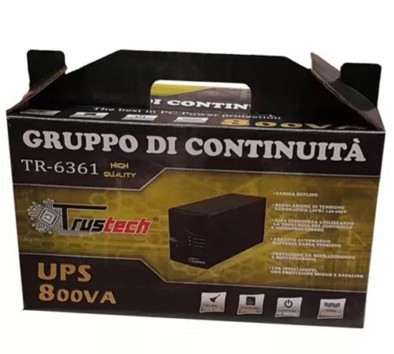 Gruppo di Continuità UPS 800VA per PC Monitor 2 Prese Stabilizzatore AVR - 2