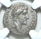 ANTONINUS PIUS, AD 138-161, AR DENARIUS, NGC ZERTIFIZIERT ---70---