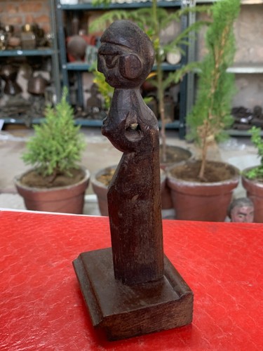 Antique Wooden Handcrafted African Woman Standing Figure Sculpture African Art - 第 7/11 張圖片