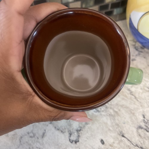 Royal Norfolk Stonewarr Two-Tone Coffee Mug Cup. Brown /Green 14oz. Set of 2. - Picture 5 of 6