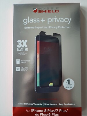 ZAGG InvisibleShield Glass+ Privacy Screen for Iphone 8+/7+/6s+/6