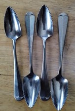 Set Of 4 Stainless Steel Grapefruit Spoons Made In Japan