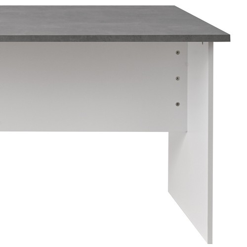 Scrivania per Computer da Ufficio Cemento e Bianco Lavoro Studio PC 160x80x74cm - Foto 8 di 11