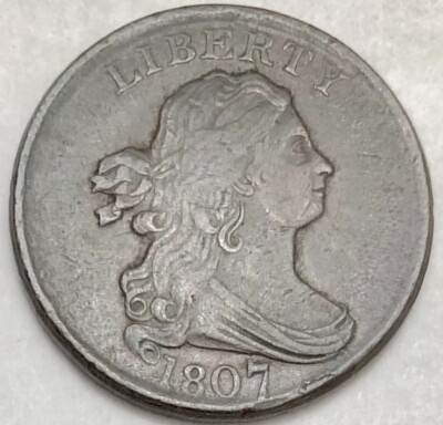 1807 Draped Bust Half Cent XF+ Details