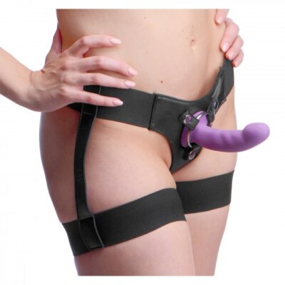 Bardot Garter Belt Strap On Harness w Purple Silicone G-Spot Dildo Pegging U Peg | eBay Bardot Garter Belt Strap On Harness w Purple Silicone G-Spot Dildo Pegging U Peg | eBay