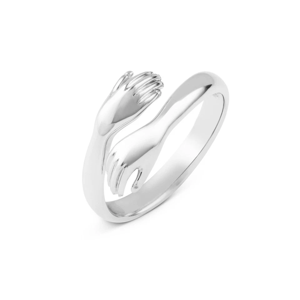 Gold Umarmender Ring • 925 Sterling Silber Offener Ring • Umarmungsring Silber - Bild 4 von 4