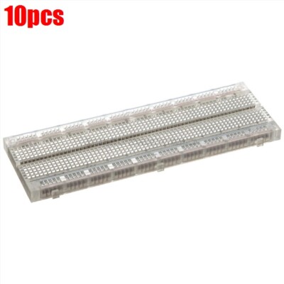 10Pcs Pcb Solderless MB-102 Transparent Material 830 Point Test Bread Board N up