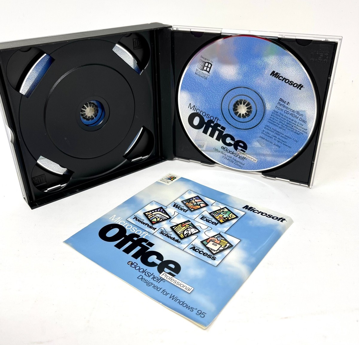 Vintage MICROSOFT OFFICE 95 Professional and Bookshelf CD